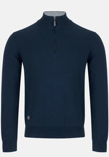 6th Sense Harry Half Zip Sweater - Indigo