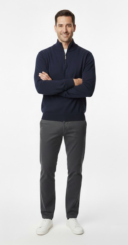 6th Sense Harry Half Zip Sweater - Navy Blazer