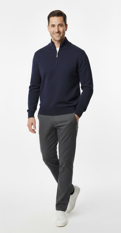 6th Sense Harry Half Zip Sweater - Navy Blazer