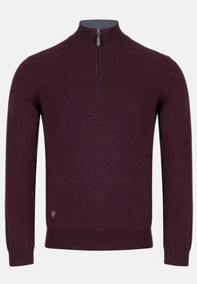 6th Sense Harry Half Zip Sweater - Port