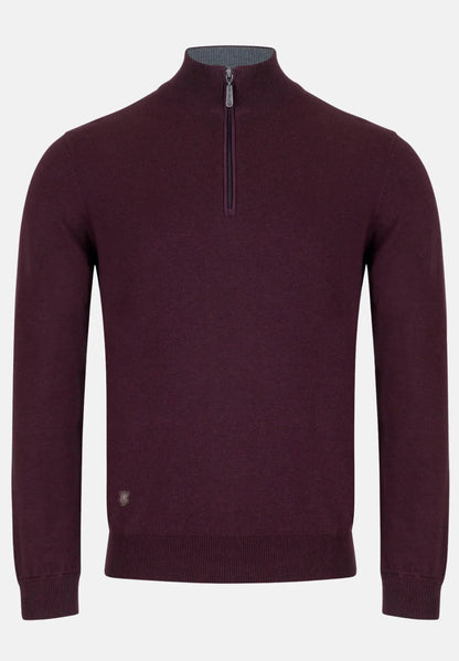 6th Sense Harry Half Zip Sweater - Port