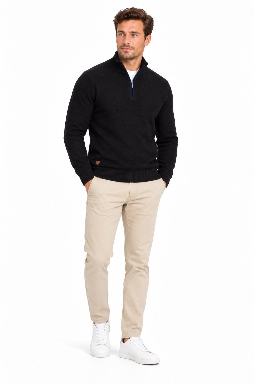 6th Sense Harry Half Zip Sweater - Reed