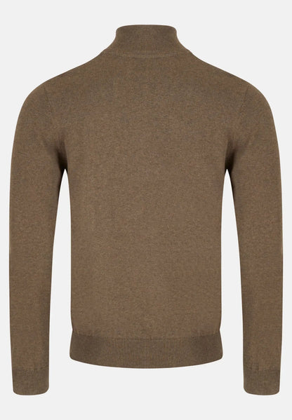 6th Sense Harry Half Zip Sweater - Chestnut