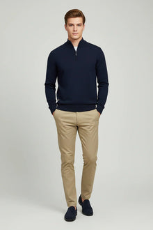 6th Sense Harry Half Zip Sweater - Indigo