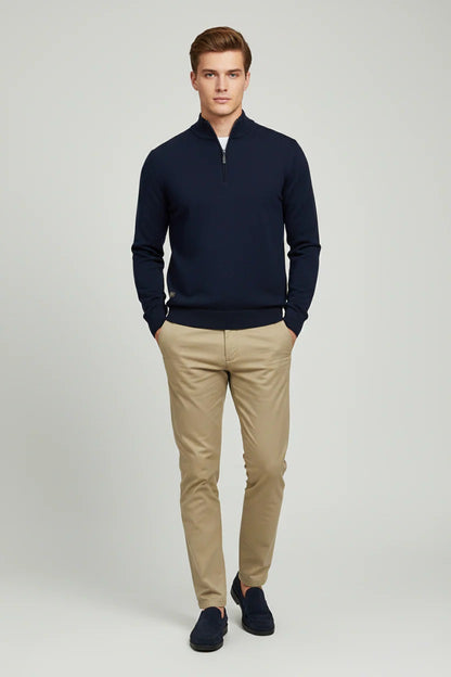 6th Sense Harry Half Zip Sweater - Indigo