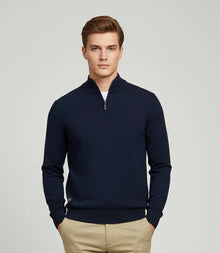6th Sense Harry Half Zip Sweater - Indigo