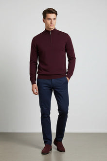 6th Sense Harry Half Zip Sweater - Port