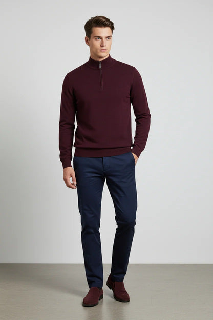 6th Sense Harry Half Zip Sweater - Port