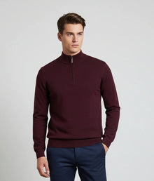6th Sense Harry Half Zip Sweater - Port