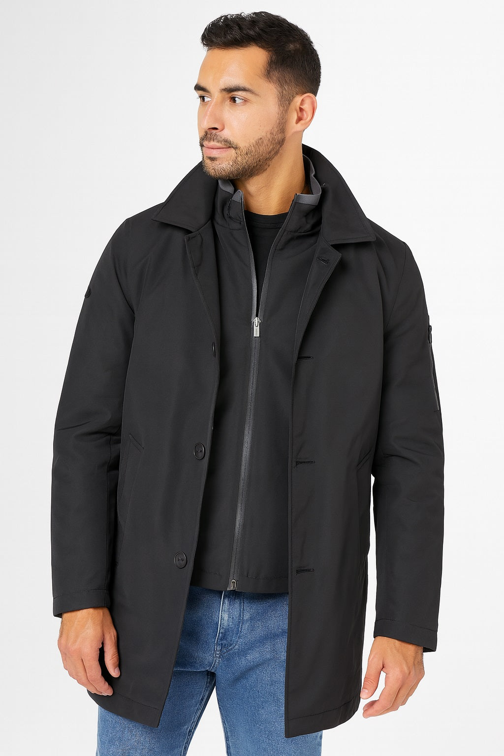 White Label Hayes Water Repellant Coat - Black