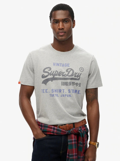 Superdry Vintage Logo Heritage Relaxed T-Shirt - College Grey Marl