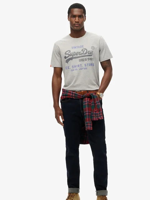 Superdry Vintage Logo Heritage Relaxed T-Shirt - College Grey Marl