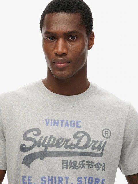 Superdry Vintage Logo Heritage Relaxed T-Shirt - College Grey Marl