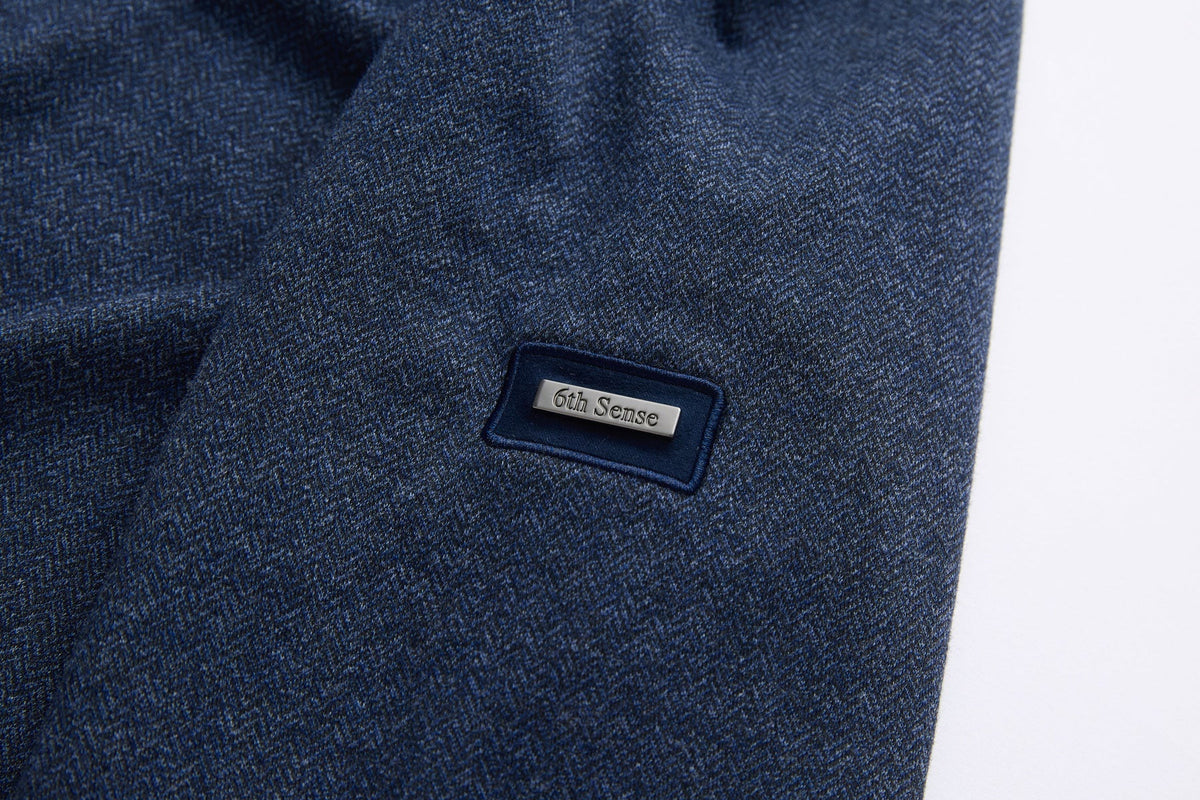 6th Sense Herringbone Half Zip Sweater - Eclipse