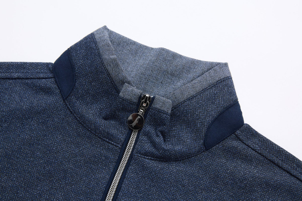 6th Sense Herringbone Half Zip Sweater - Eclipse