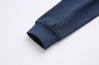 6th Sense Herringbone Half Zip Sweater - Eclipse