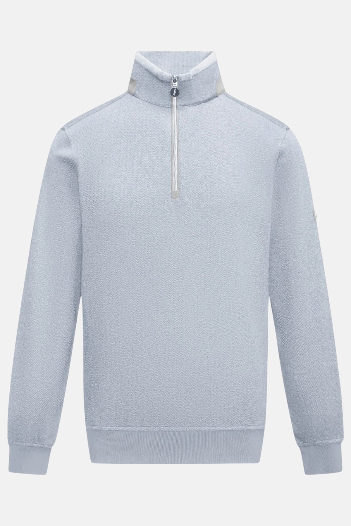 6th Sense Herringbone Half Zip Sweater - Grey