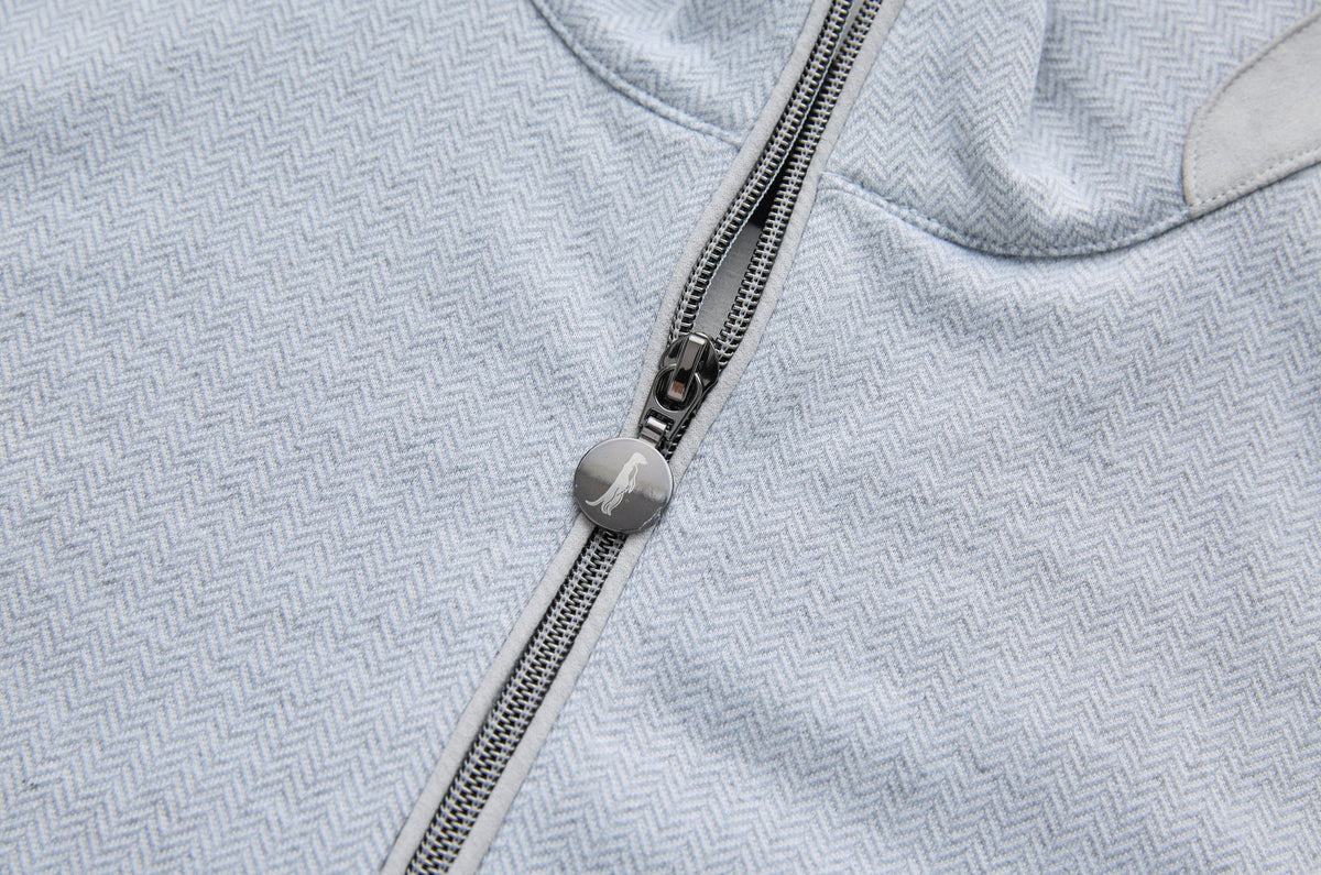 6th Sense Herringbone Half Zip Sweater - Grey