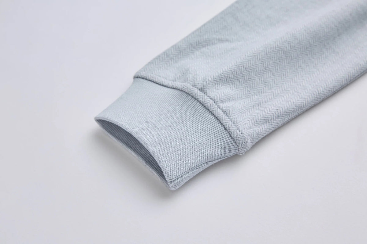 6th Sense Herringbone Half Zip Sweater - Grey