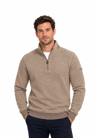 6th Sense Cloud Air Half Zip Sweatshirt - Taupe