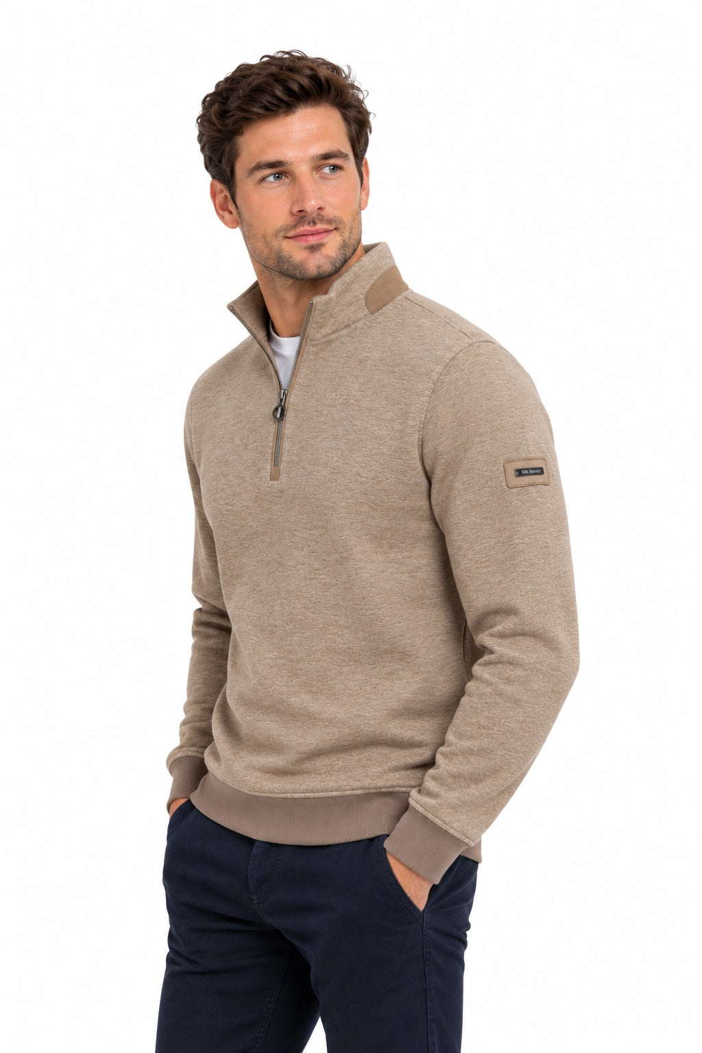 6th Sense Cloud Air Half Zip Sweatshirt - Taupe