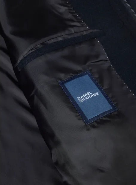 Daniel Grahame Holland Regular Fit Overcoat - Navy