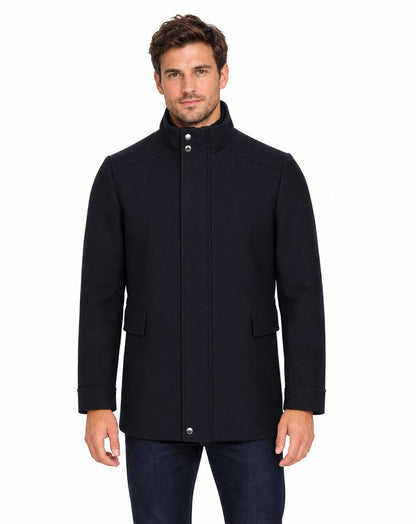 Daniel Grahame Holland Regular Fit Overcoat - Navy