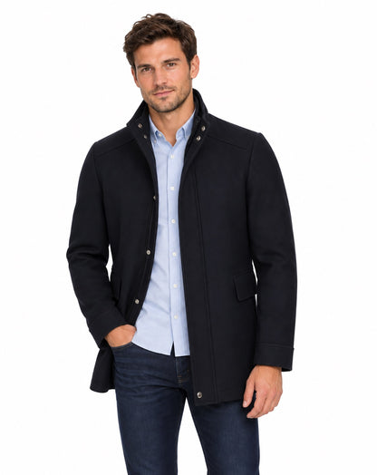 Daniel Grahame Holland Regular Fit Overcoat - Navy