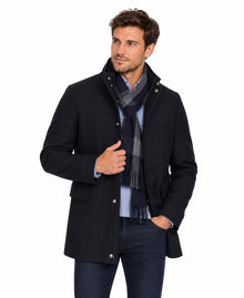 Daniel Grahame Holland Regular Fit Overcoat - Navy