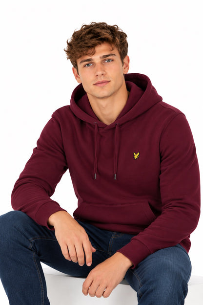 Lyle & Scott Loopback Pullover Hoodie - Burgundy