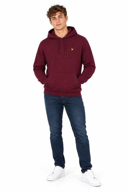 Lyle & Scott Loopback Pullover Hoodie - Burgundy