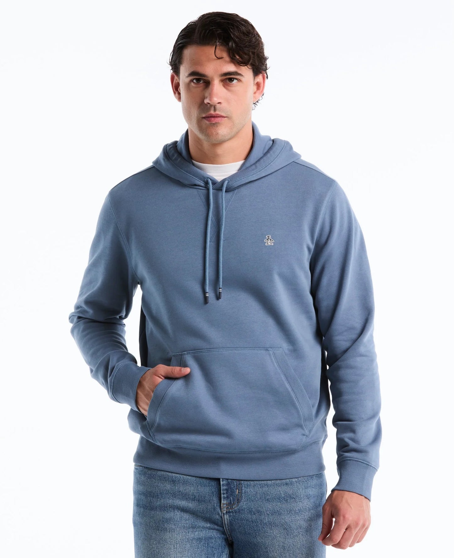 Original Penguin Sticker Pete Pullover Fleece Hoodie - Copen Blue