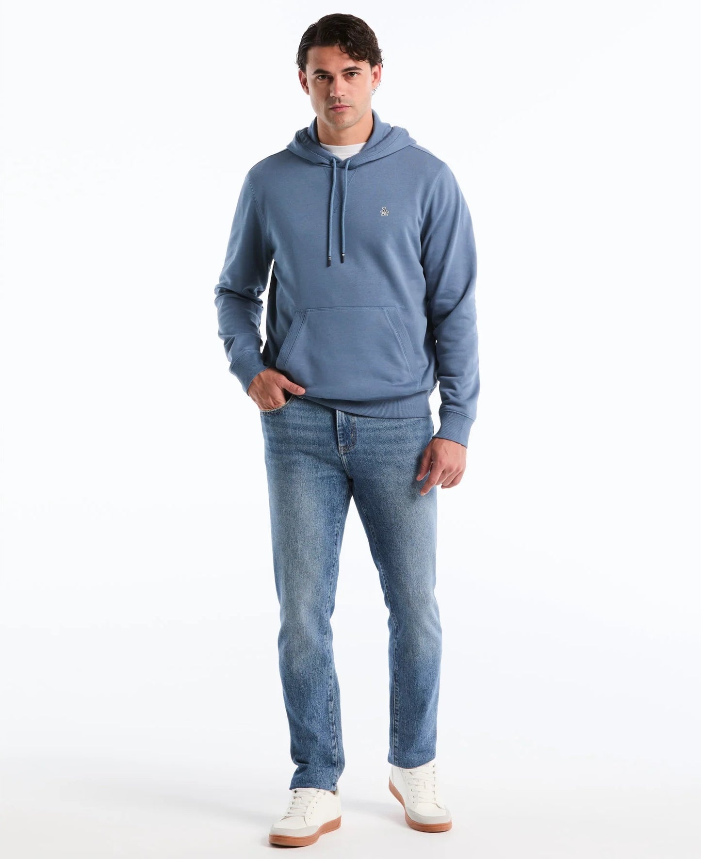 Original Penguin Sticker Pete Pullover Fleece Hoodie - Copen Blue