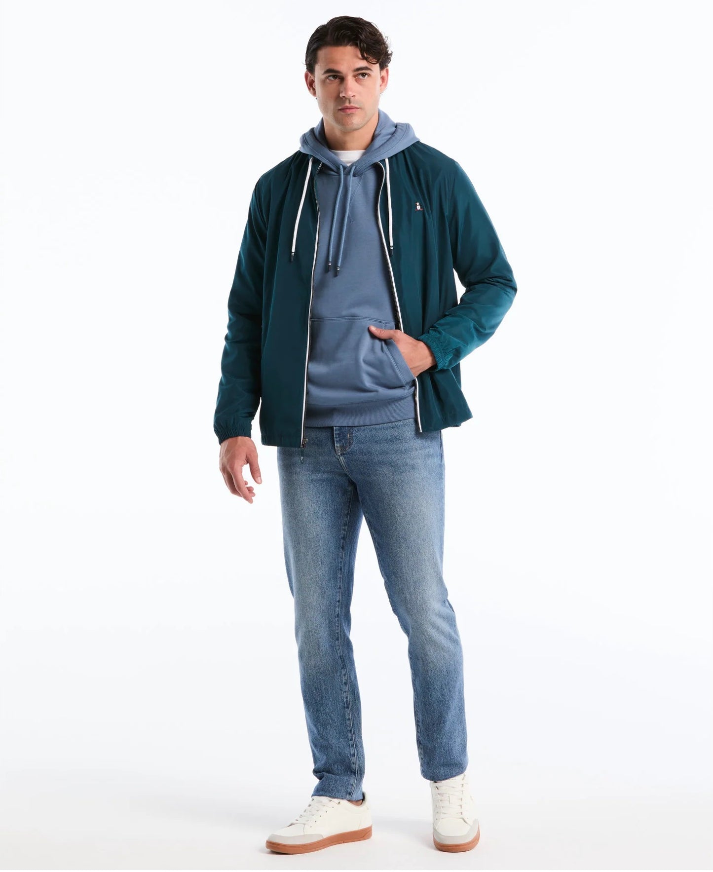 Original Penguin Sticker Pete Pullover Fleece Hoodie - Copen Blue