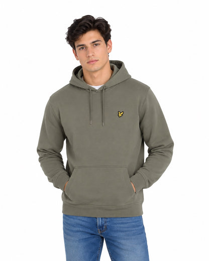 Lyle & Scott Loopback Cotton Hoodie - Khaki Ash