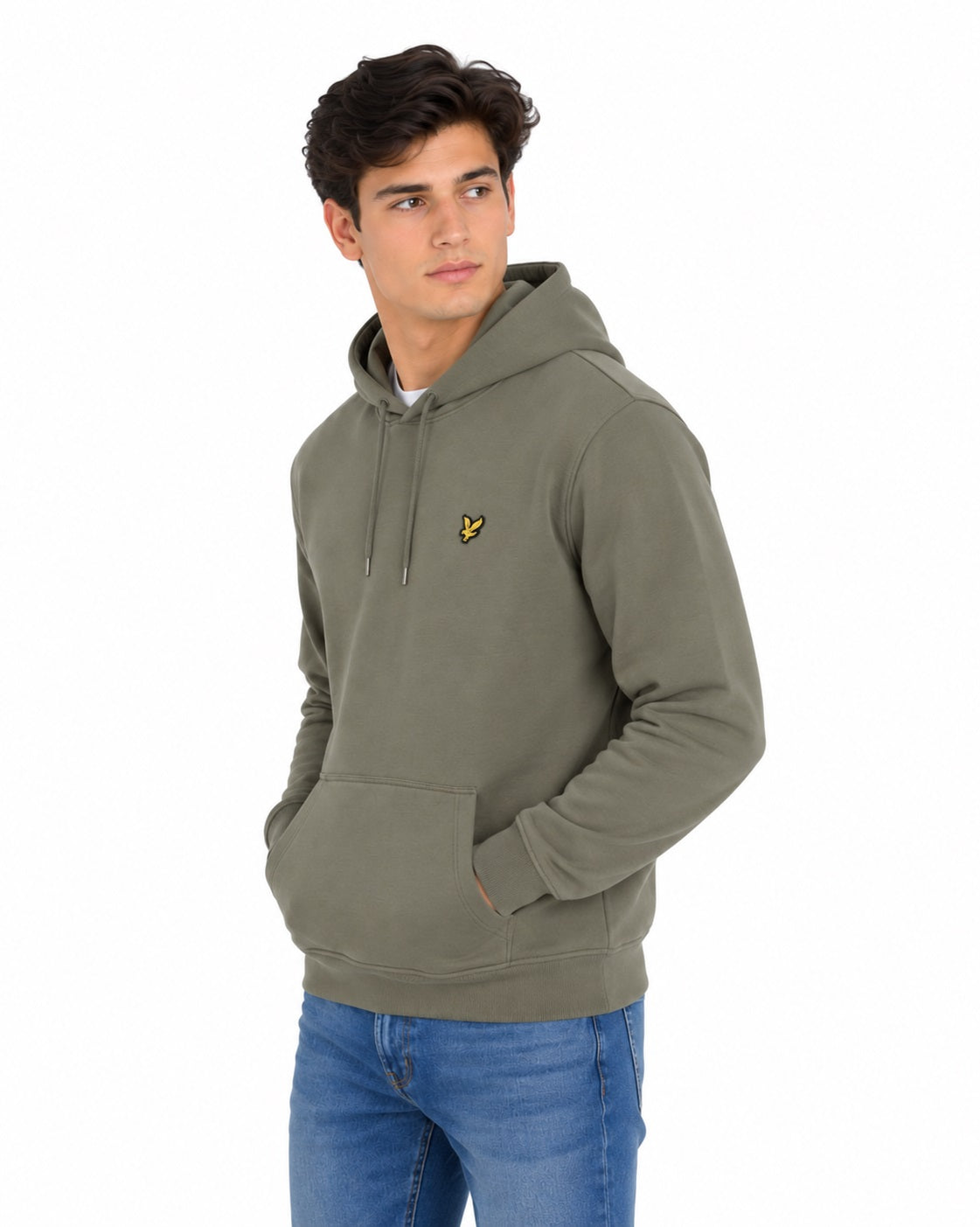 Lyle & Scott Loopback Cotton Hoodie - Khaki Ash