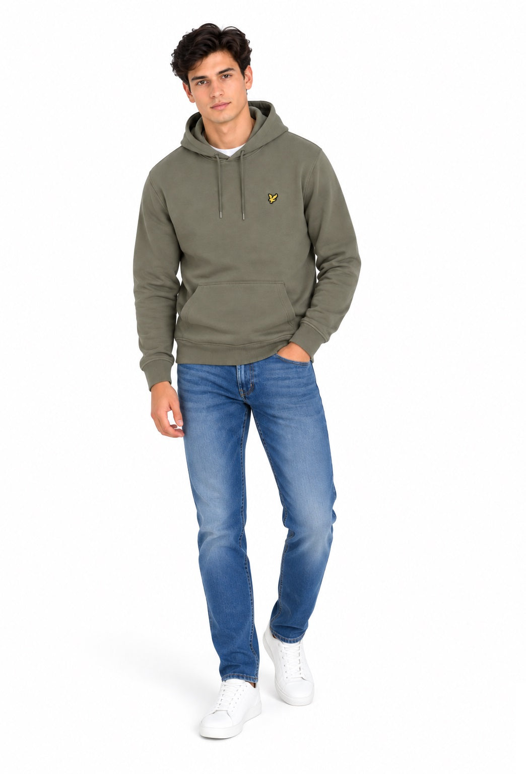 Lyle & Scott Loopback Cotton Hoodie - Khaki Ash