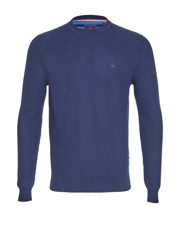 Andre Hook Crew Neck Sweater - Navy