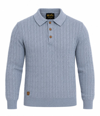 6th Sense Hugo Button Neck Sweater - Tradewind