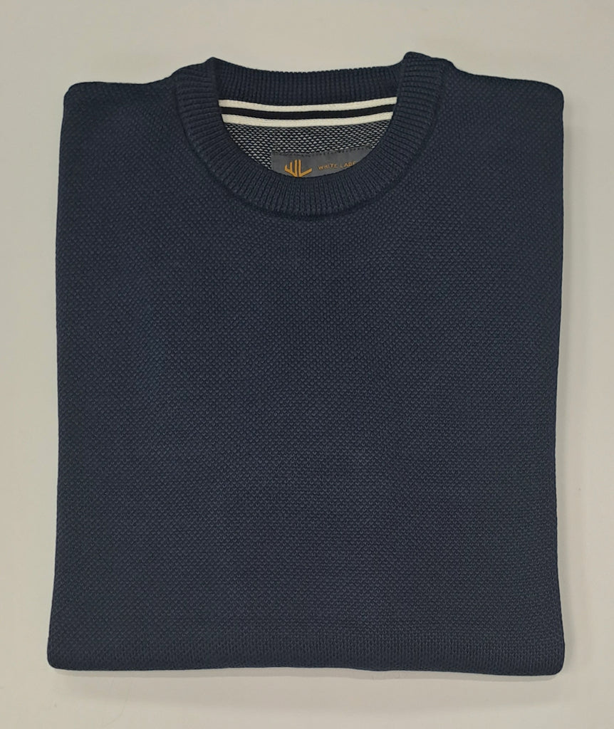 White Label Hunter Crew Neck Sweater - Blue/Navy