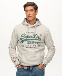 Superdry Vintage Logo Duo Classic Hoodie - Ice Grey Marl