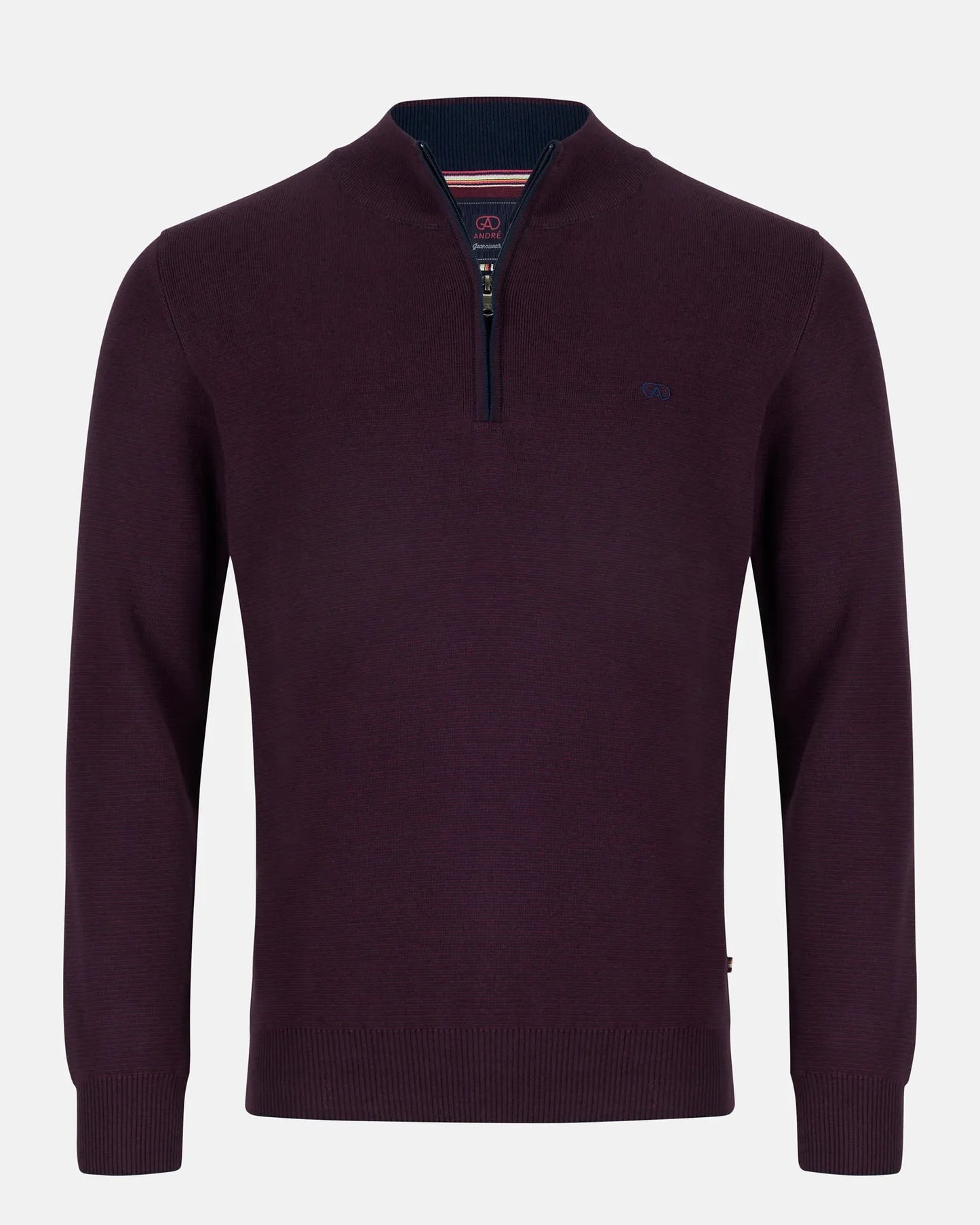 Andre Inch Half Zip Sweater - Burgundy
