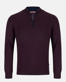 Andre Inch Half Zip Sweater - Burgundy