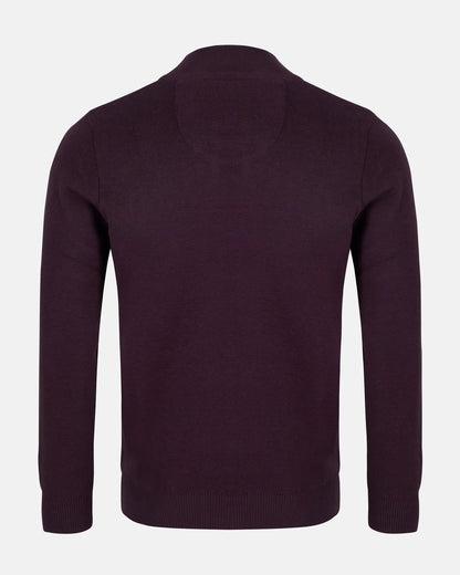 Andre Inch Half Zip Sweater - Burgundy