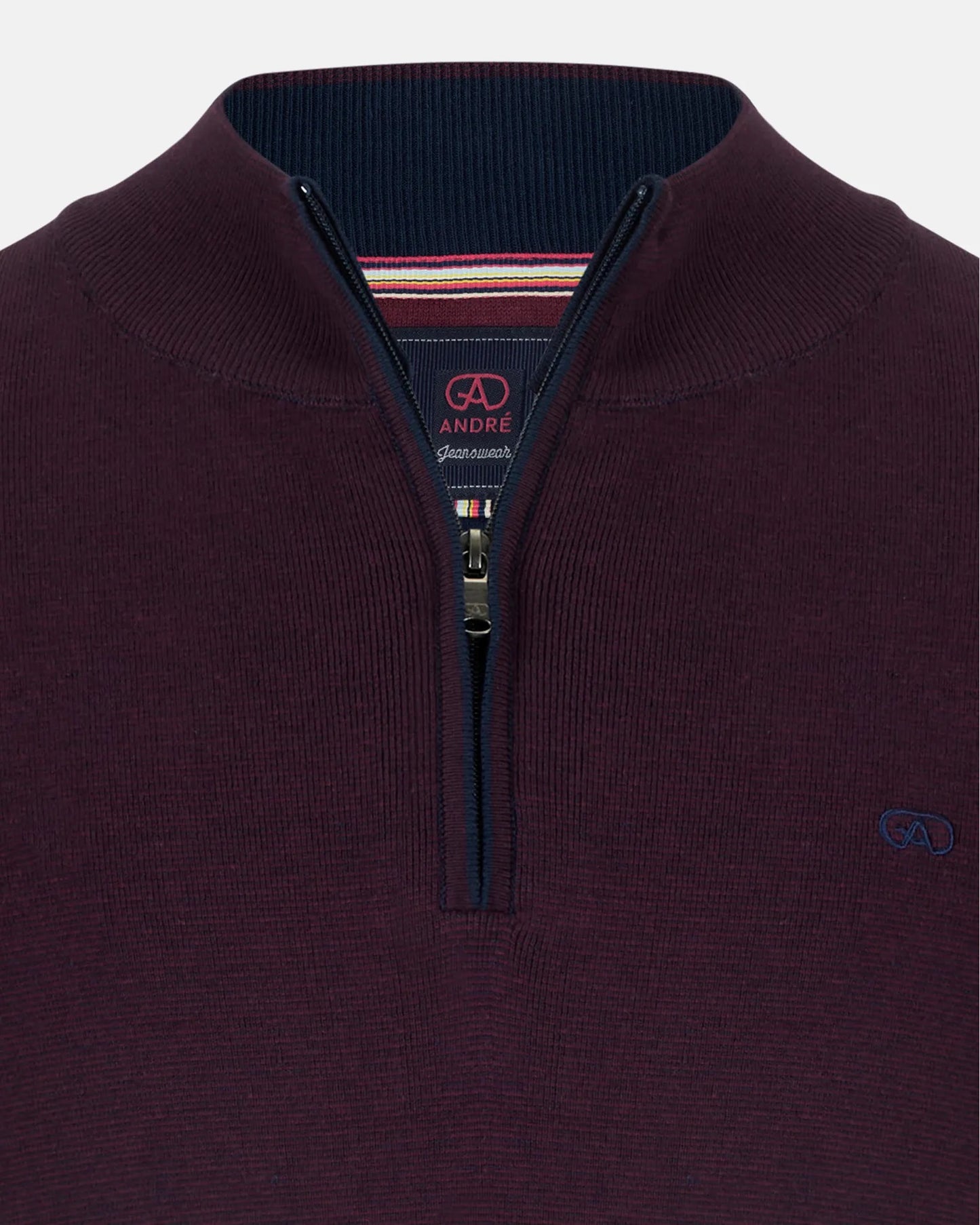 Andre Inch Half Zip Sweater - Burgundy