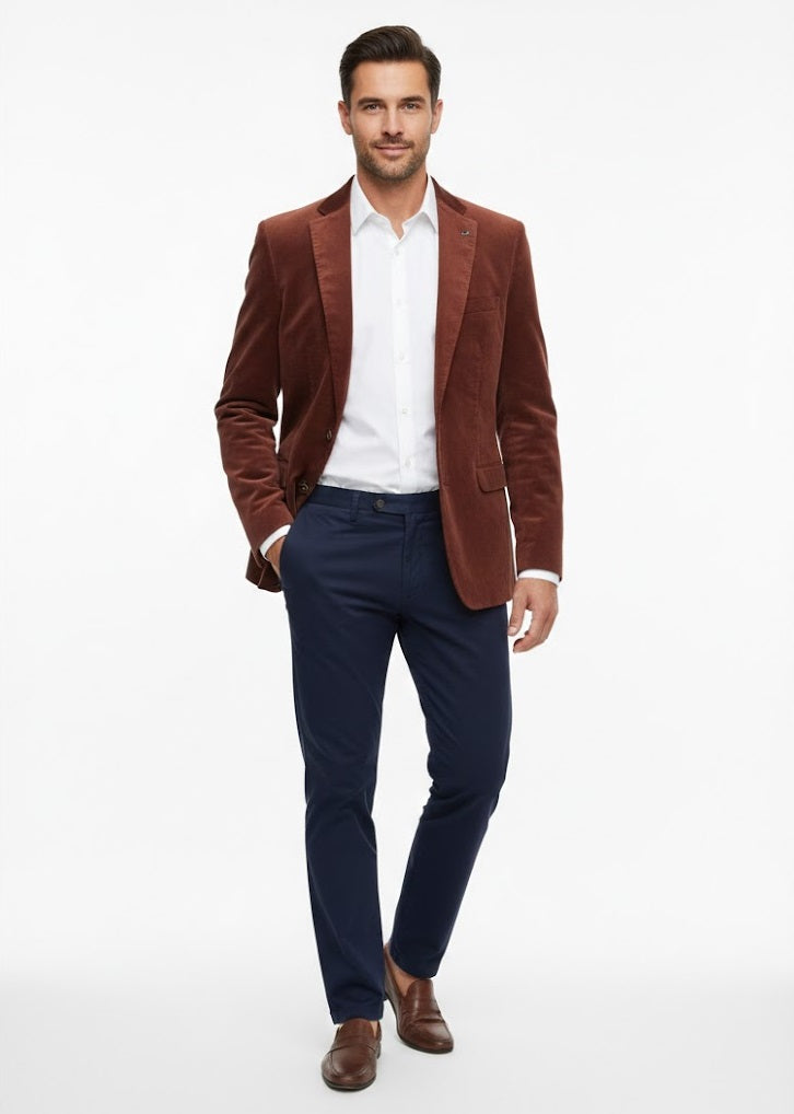White Label Jack Tapered Fit Cord Jacket - Wine