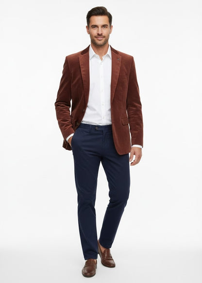 White Label Jack Tapered Fit Cord Jacket - Wine