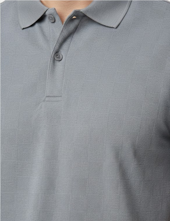 6th Sense Jacquard Short Sleeve Polo Shirt - Tradewind