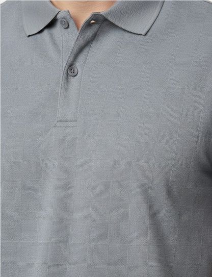 6th Sense Jacquard Short Sleeve Polo Shirt - Tradewind