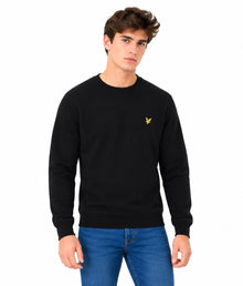 Lyle & Scott Cotton Merino Crew Neck Sweater - Jet Black